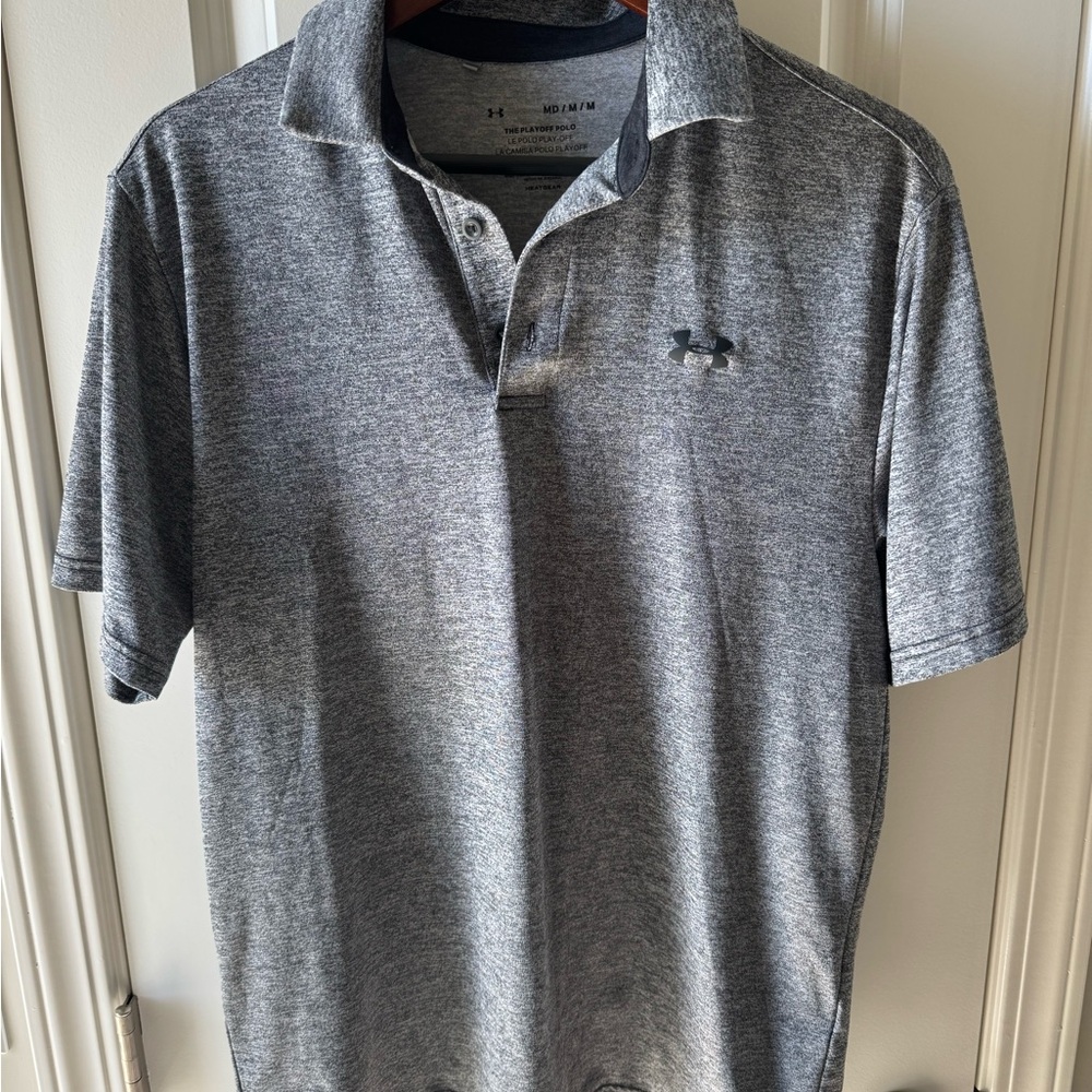 Under Armour Men's Heathered Gray Polo